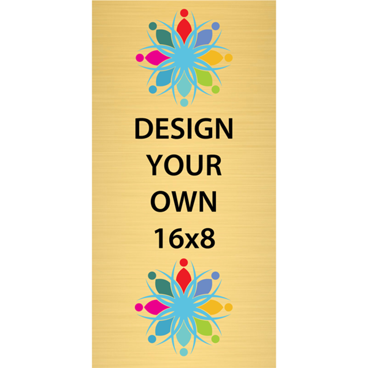 Vertical Full Color Brass Signs 16" x 8"