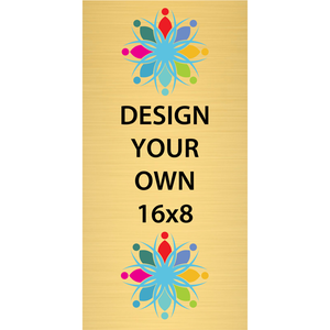 Vertical Full Color Brass Signs 16" x 8"
