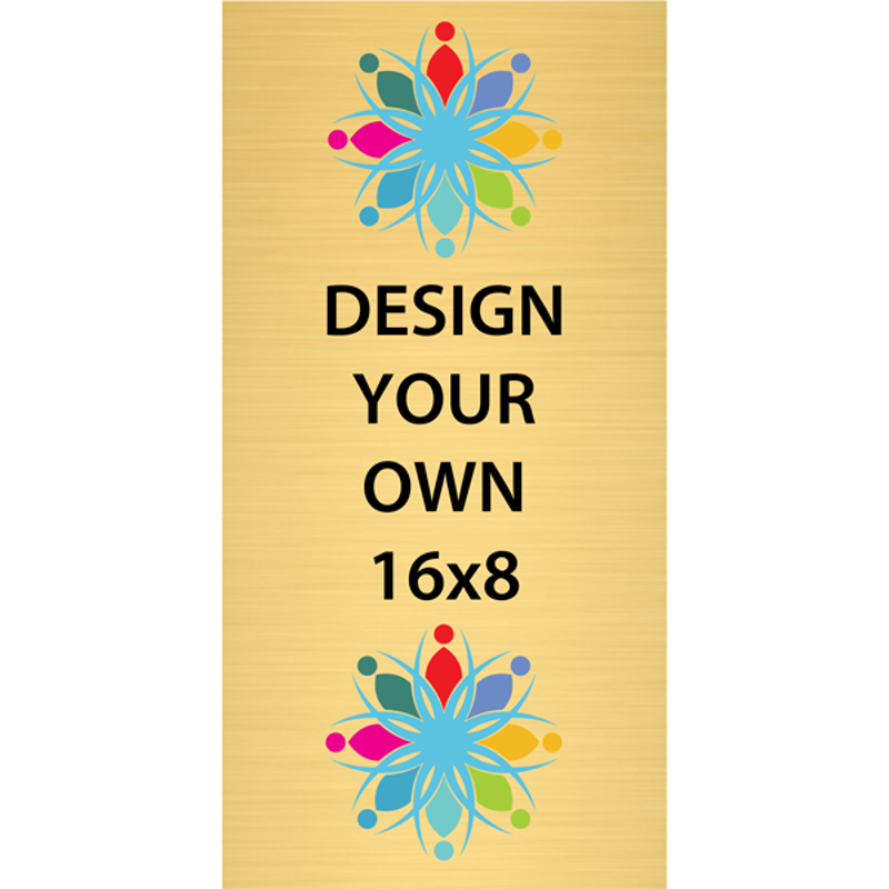 Vertical Full Color Brass Signs 16" x 8"