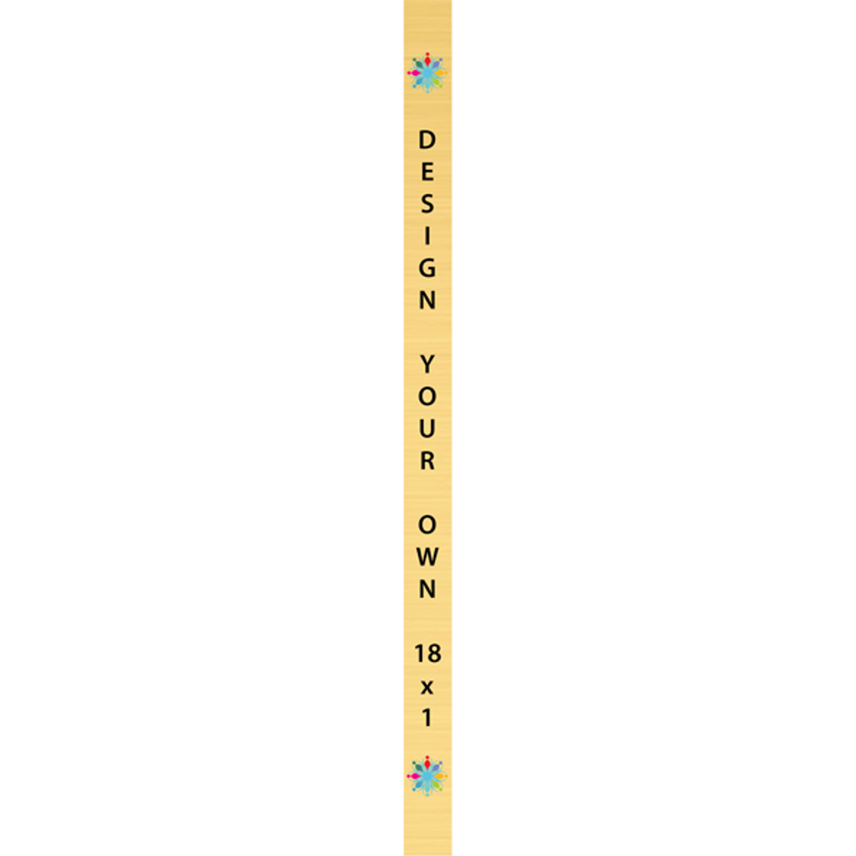 Vertical Full Color Brass Signs 18" x 1"