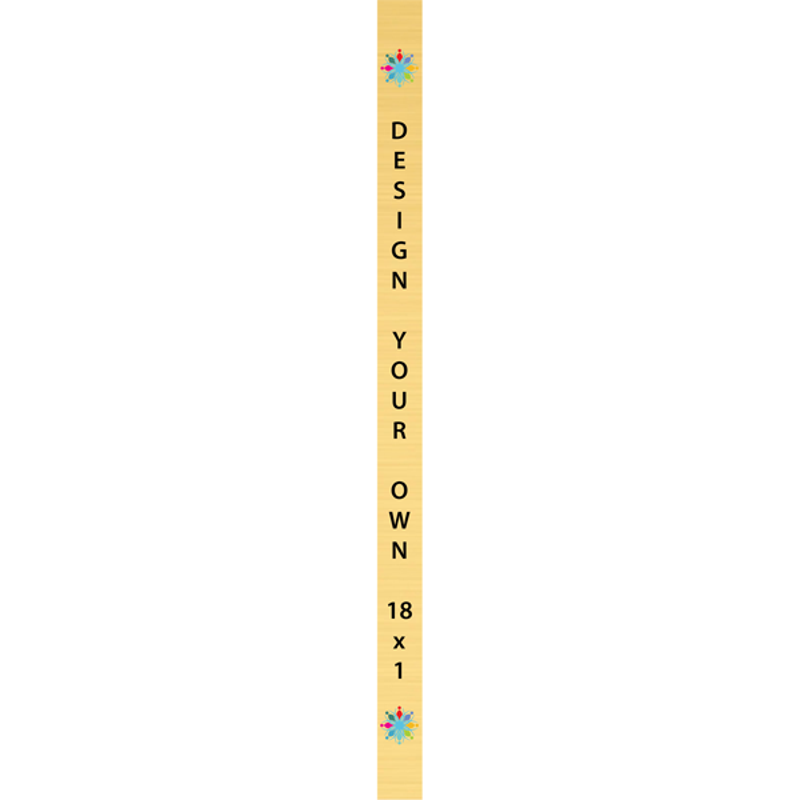 Vertical Full Color Brass Signs 18" x 1"