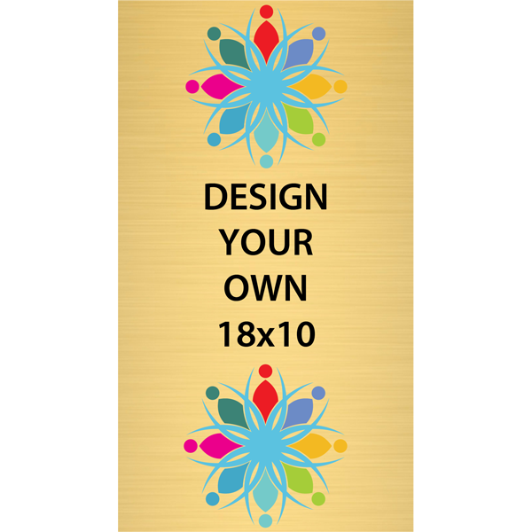 Vertical Full Color Brass Signs 18" x 10"