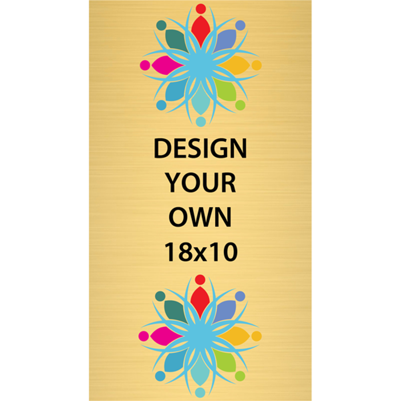 Vertical Full Color Brass Signs 18" x 10"