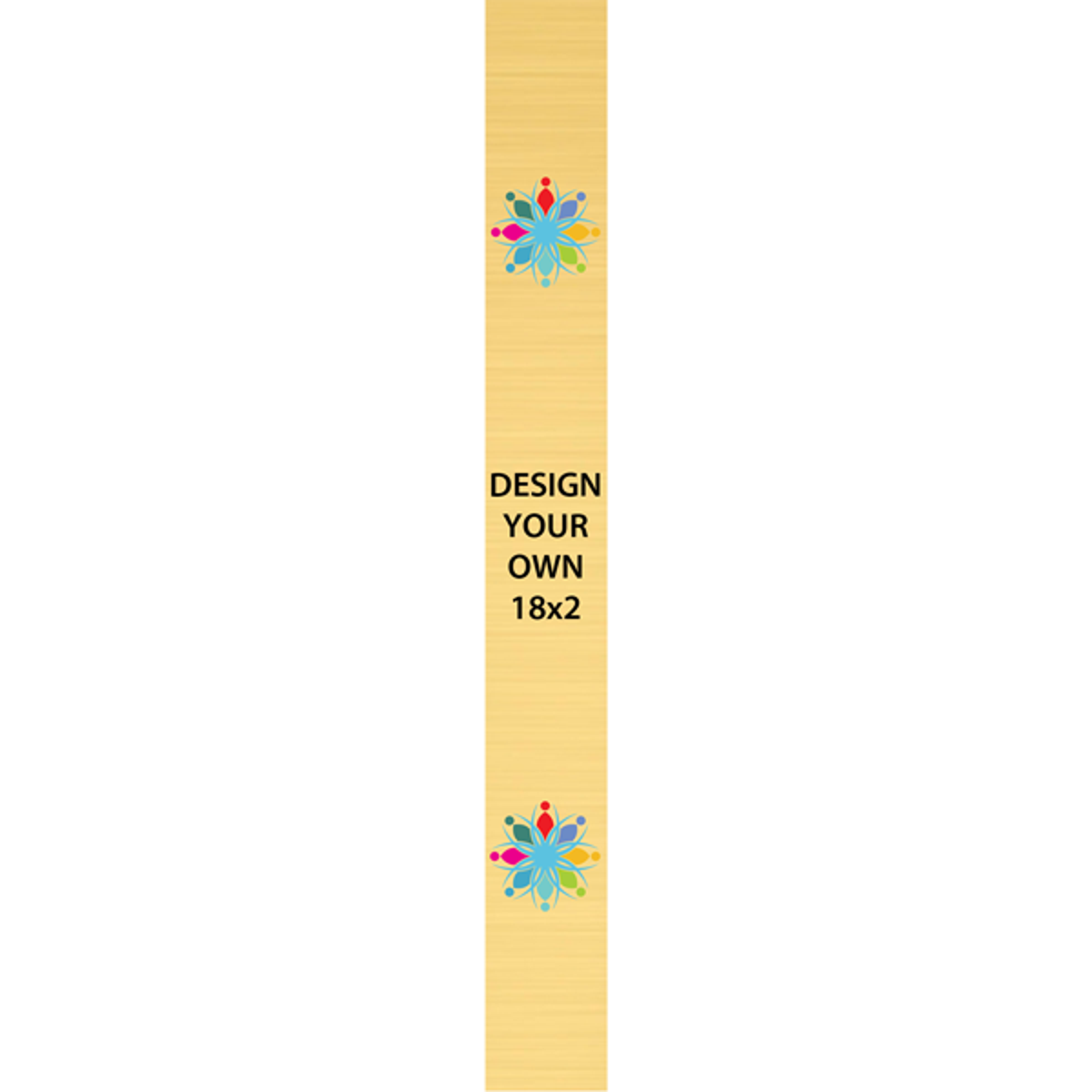 Vertical Full Color Brass Signs 18" x 2"