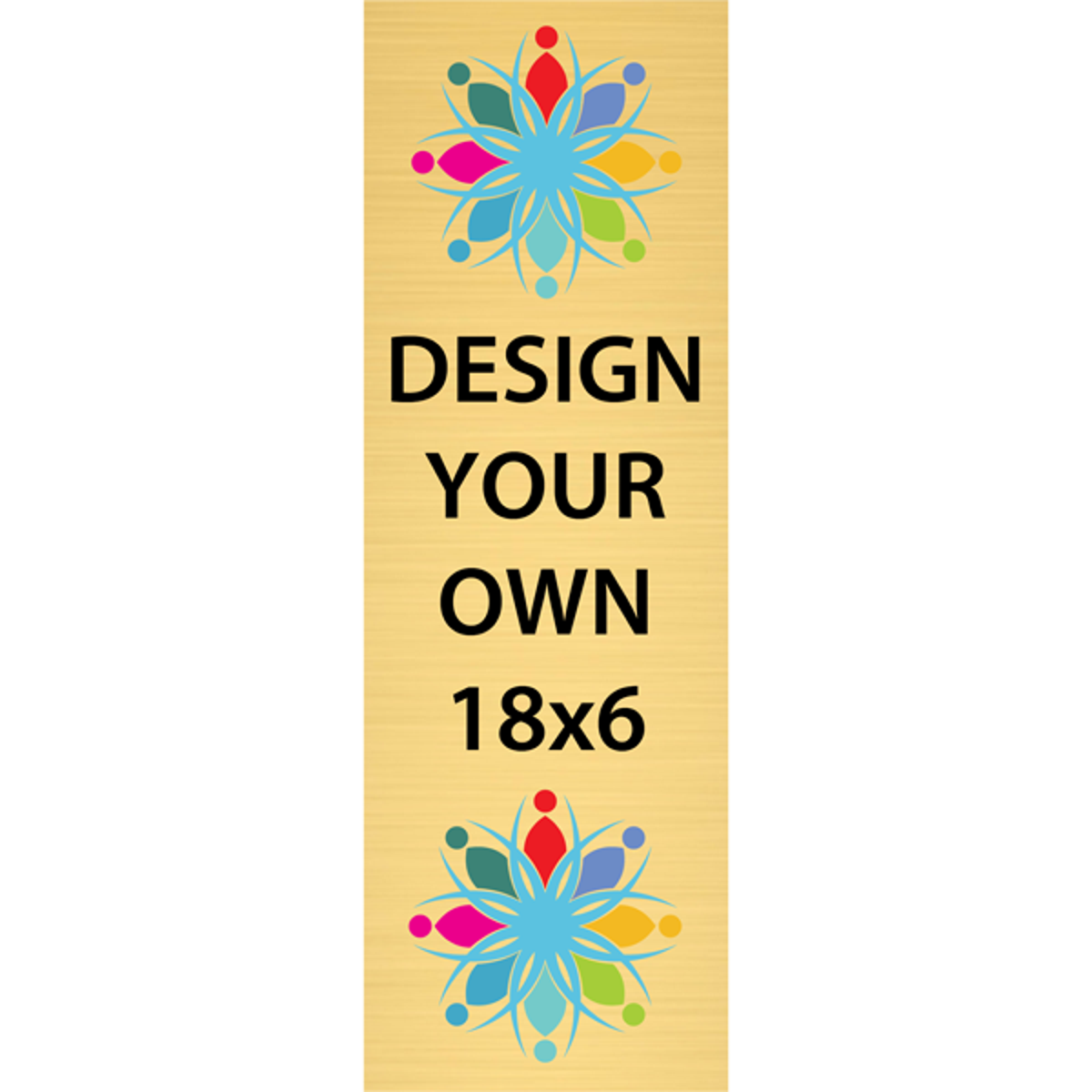 Vertical Full Color Brass Signs 18" x 6"