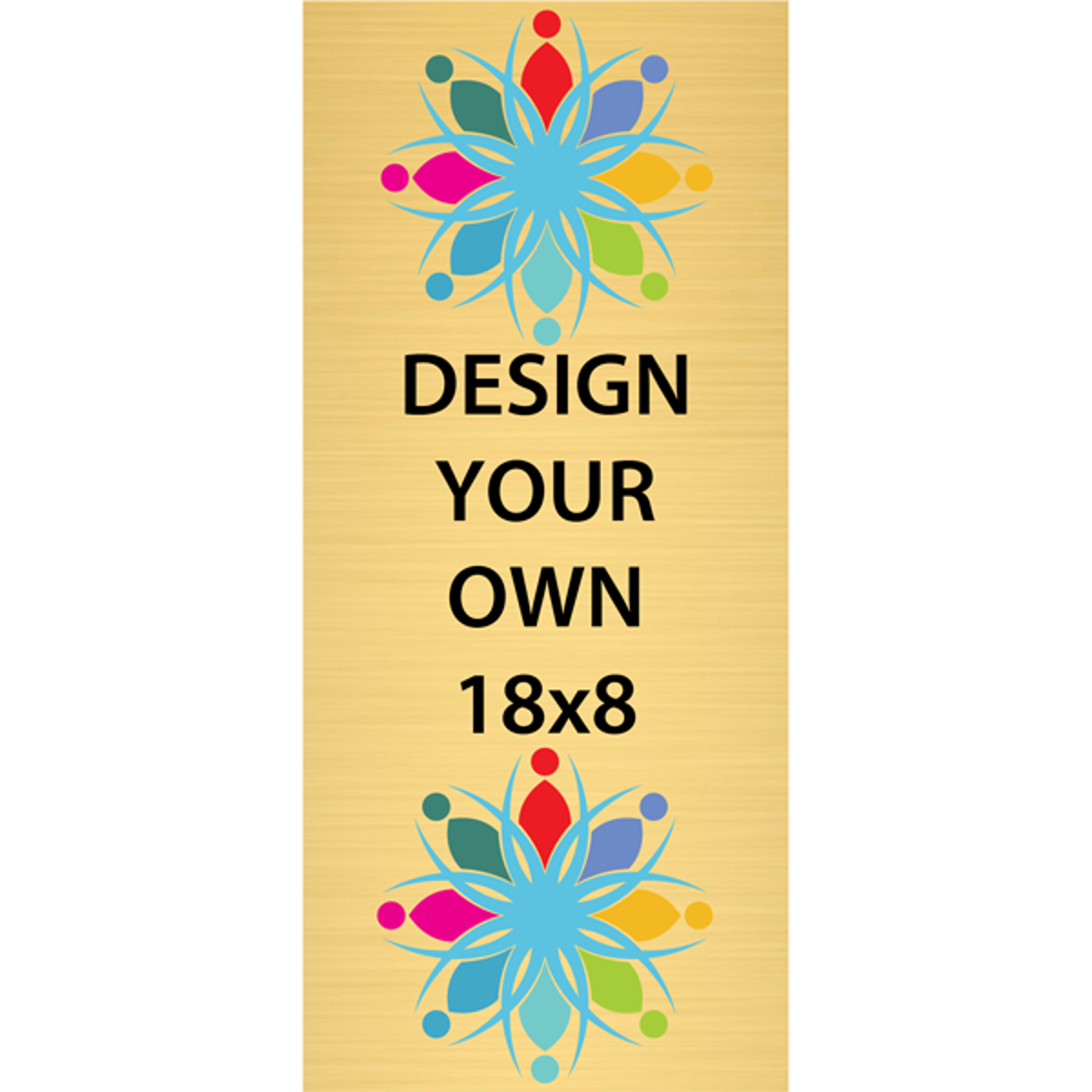 Vertical Full Color Brass Signs 18" x 8"