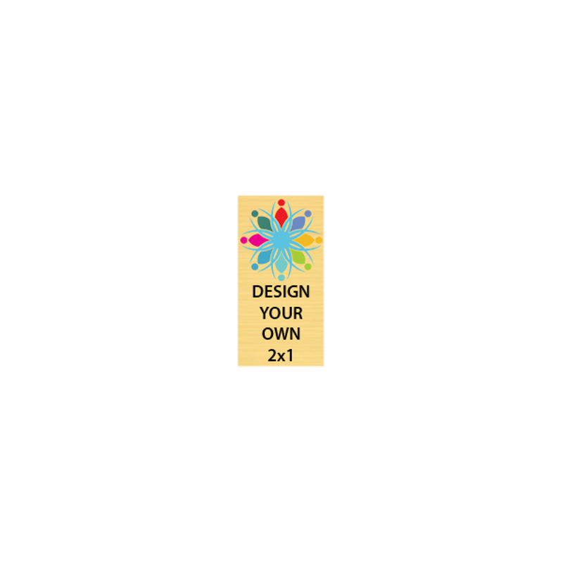 Vertical Full Color Brass Signs 2" x 1"
