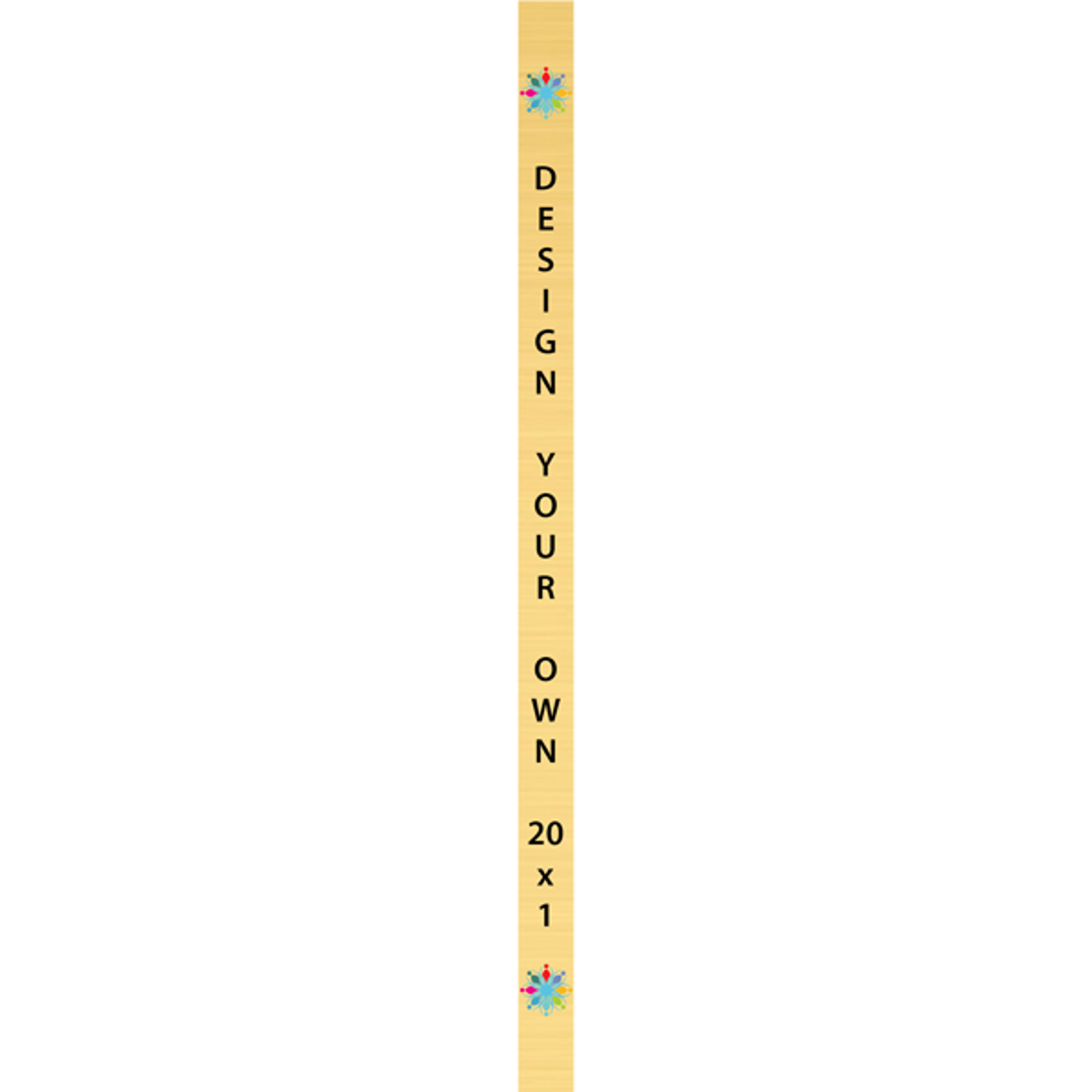 Vertical Full Color Brass Signs 20" x 1"