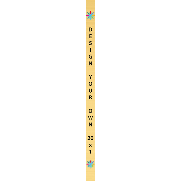 Vertical Full Color Brass Signs 20" x 1"