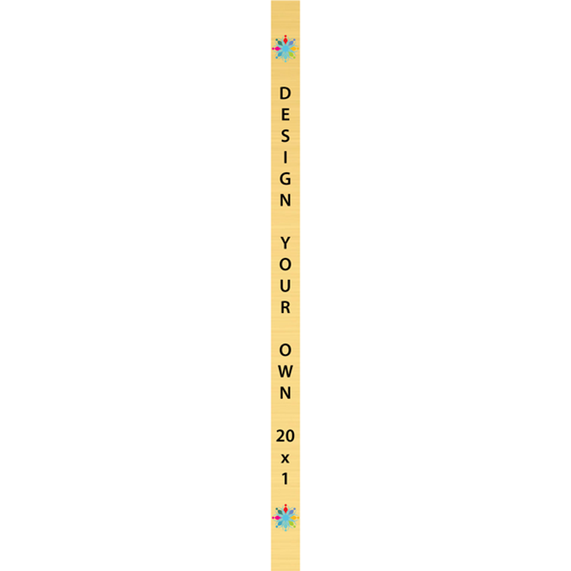 Vertical Full Color Brass Signs 20" x 1"