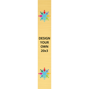 Vertical Full Color Brass Signs 20" x 3"