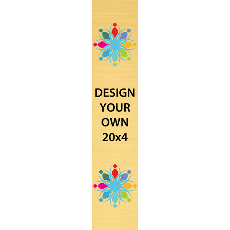 Vertical Full Color Brass Signs 20" x 4"