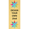 Vertical Full Color Brass Signs 20" x 8"