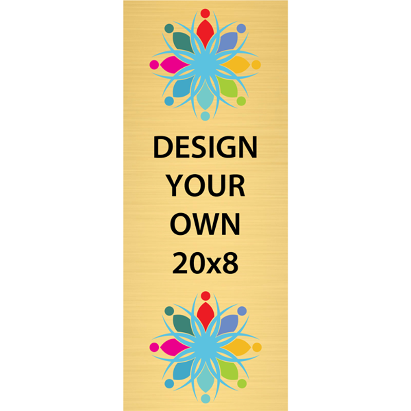Vertical Full Color Brass Signs 20" x 8"