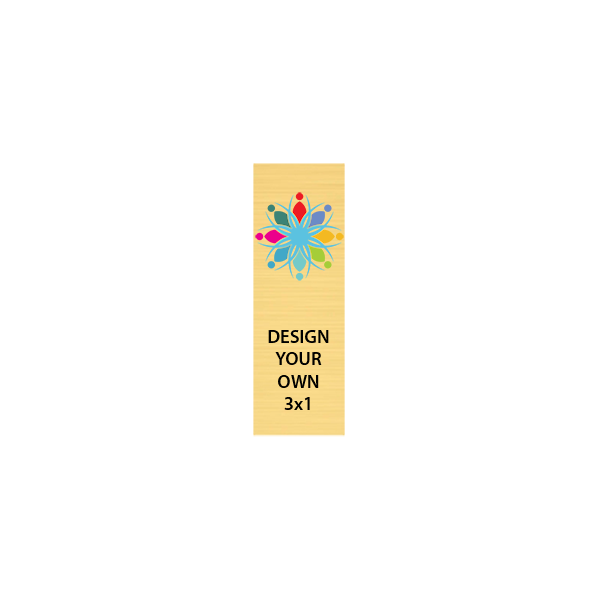 Vertical Full Color Brass Signs 3" x 1"
