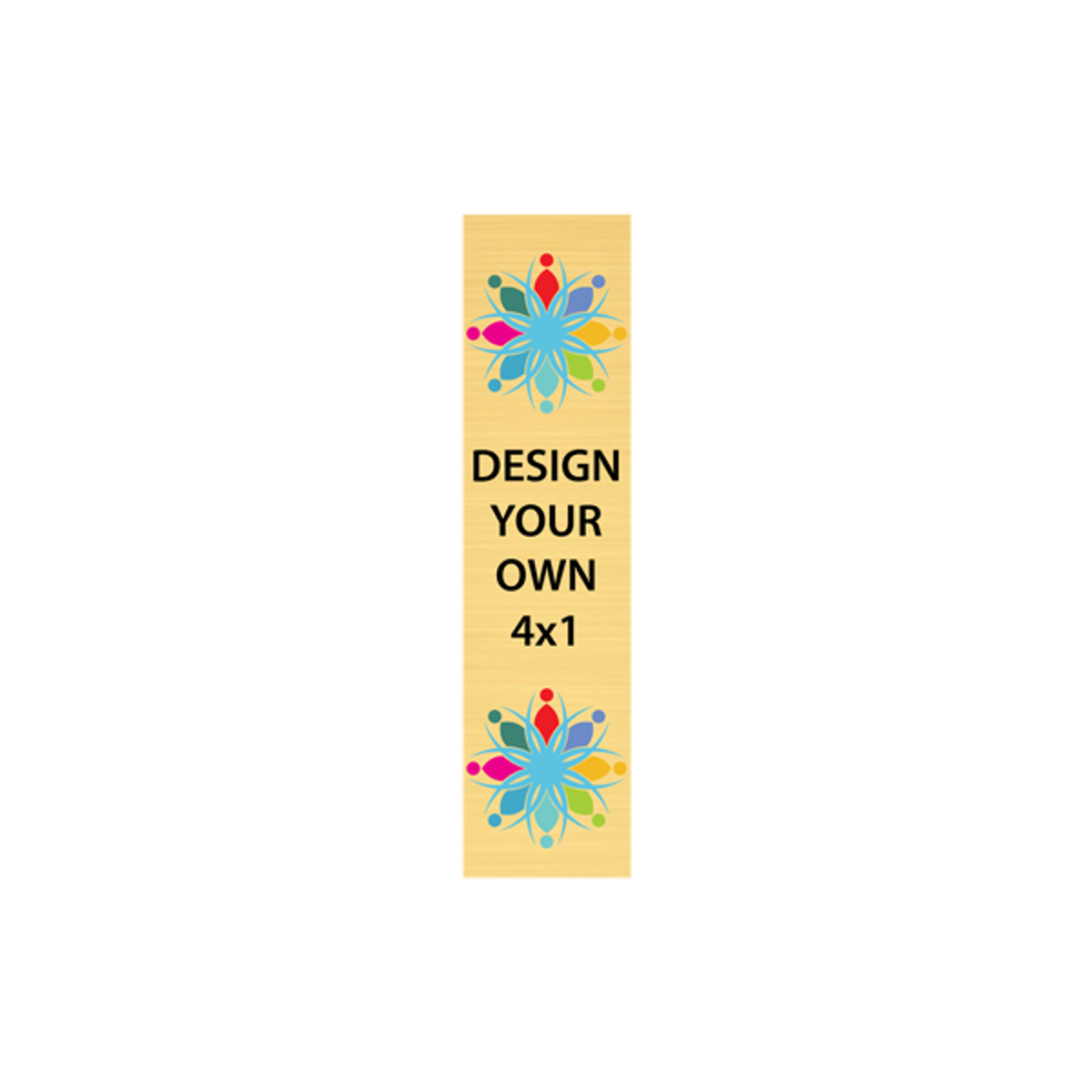 Vertical Full Color Brass Signs 4" x 1"