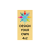 Vertical Full Color Brass Signs 4" x 2"