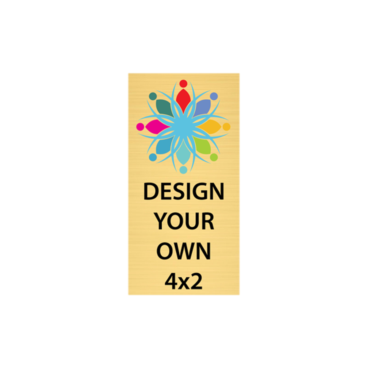 Vertical Full Color Brass Signs 4" x 2"