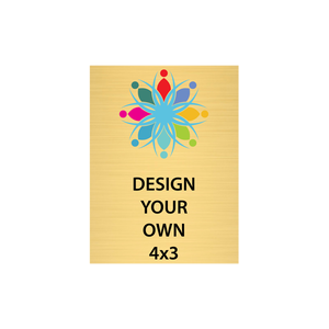 Vertical Full Color Brass Signs 4" x 3"