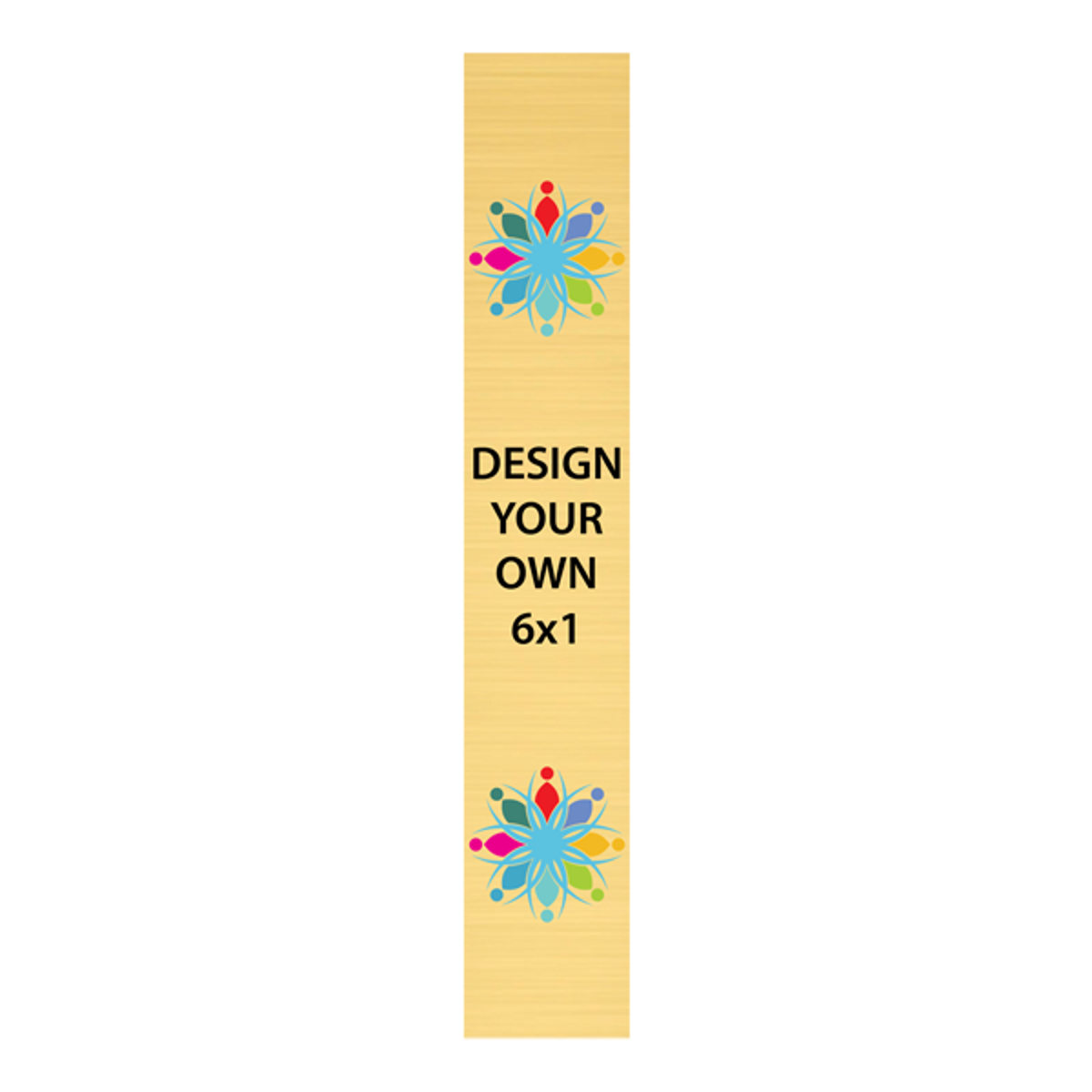 Vertical Full Color Brass Signs 6" x 1"