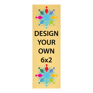 Vertical Full Color Brass Signs 6" x 2"