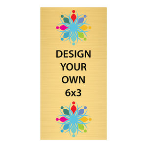 Vertical Full Color Brass Signs 6" x 3"