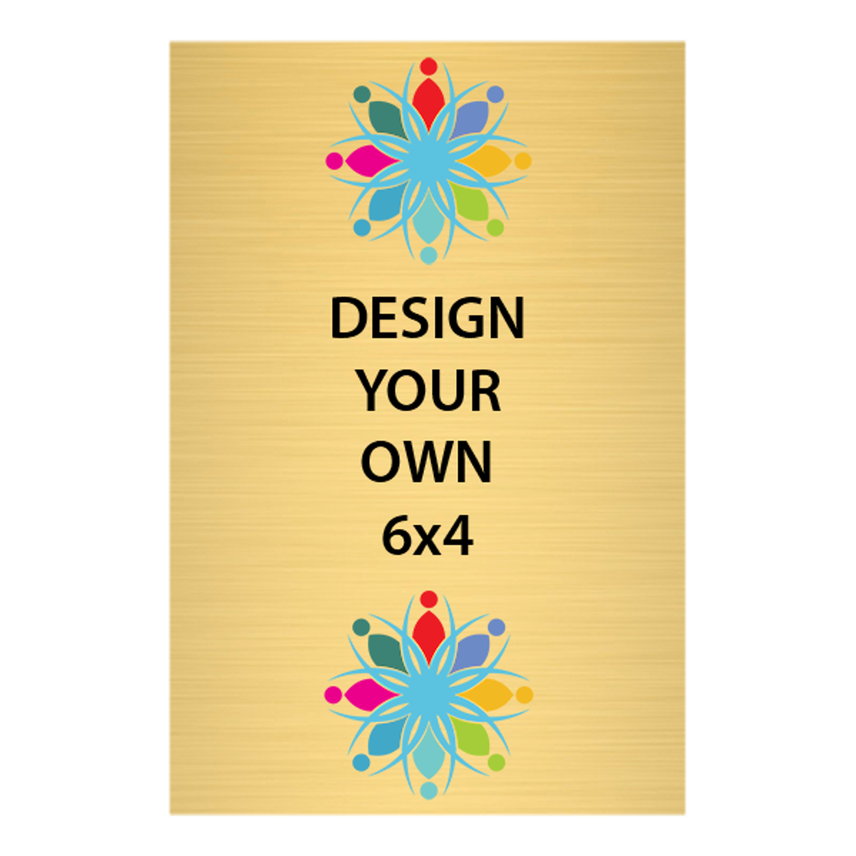 Vertical Full Color Brass Signs 6" x 4"