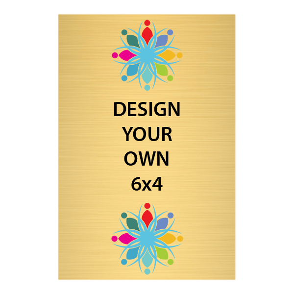 Vertical Full Color Brass Signs 6" x 4"