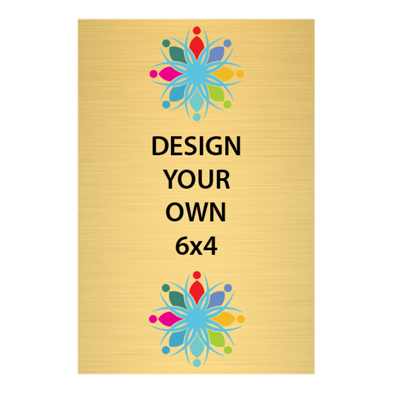 Vertical Full Color Brass Signs 6" x 4"