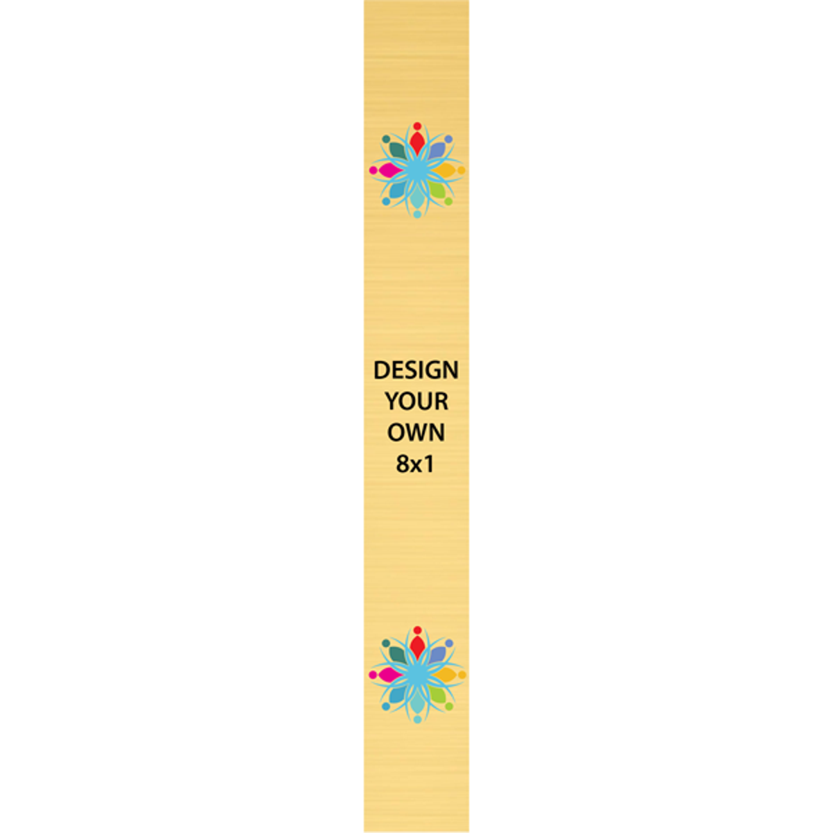 Vertical Full Color Brass Signs 8" x 1"