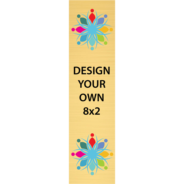 Vertical Full Color Brass Signs 8" x 2"