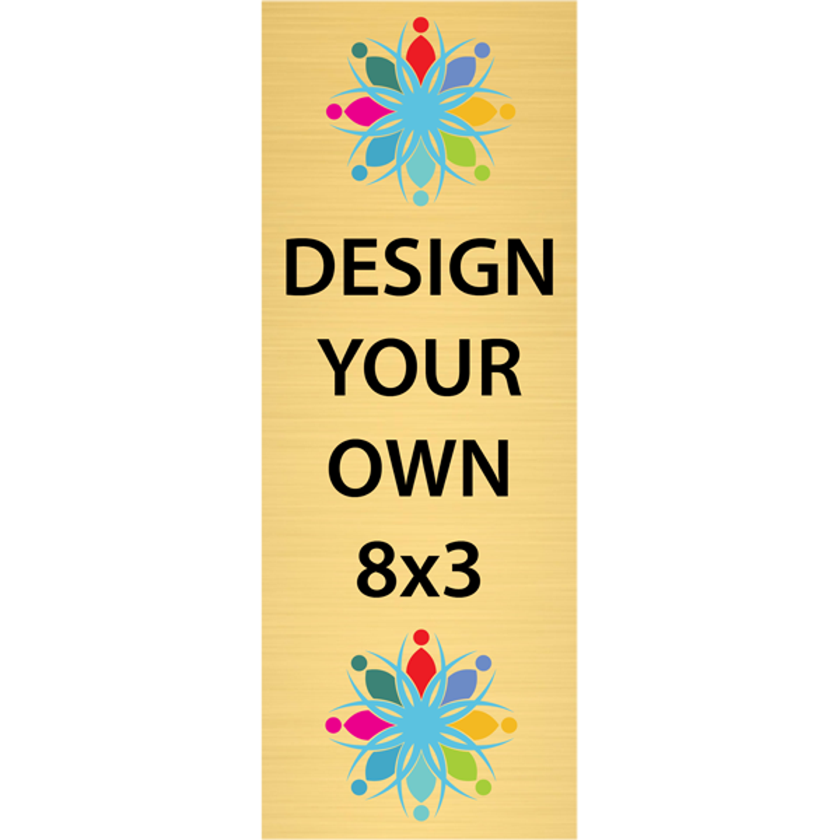 Vertical Full Color Brass Signs 8" x 3"