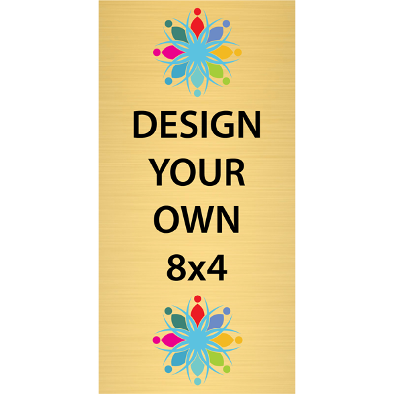 Vertical Full Color Brass Signs 8" x 4"