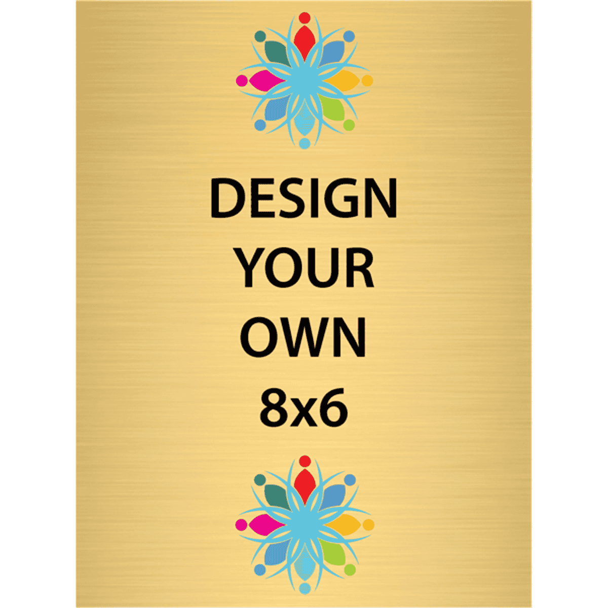Vertical Full Color Brass Signs 8" x 6"