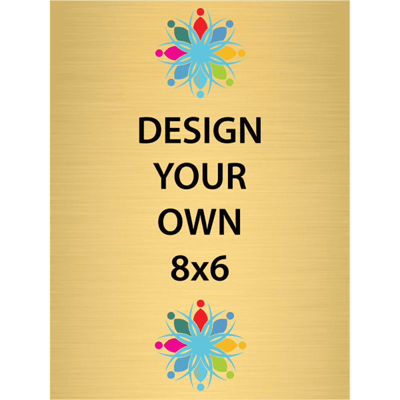 Vertical Full Color Brass Signs 8" x 6"