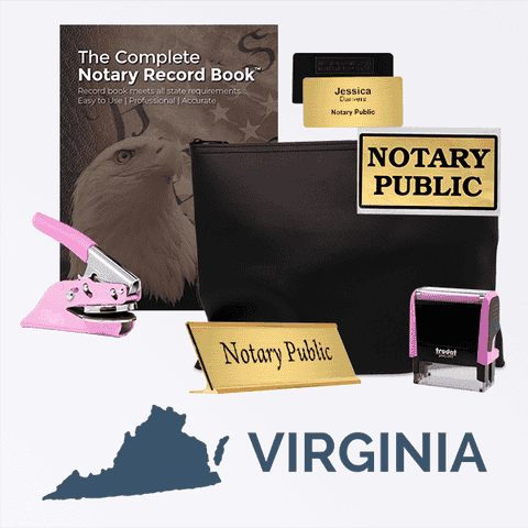 Virginia Pink Deluxe Notary Kit