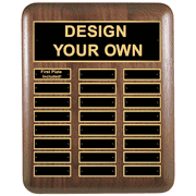 24 Plate 11" x 15" Walnut Perpetual Plaque