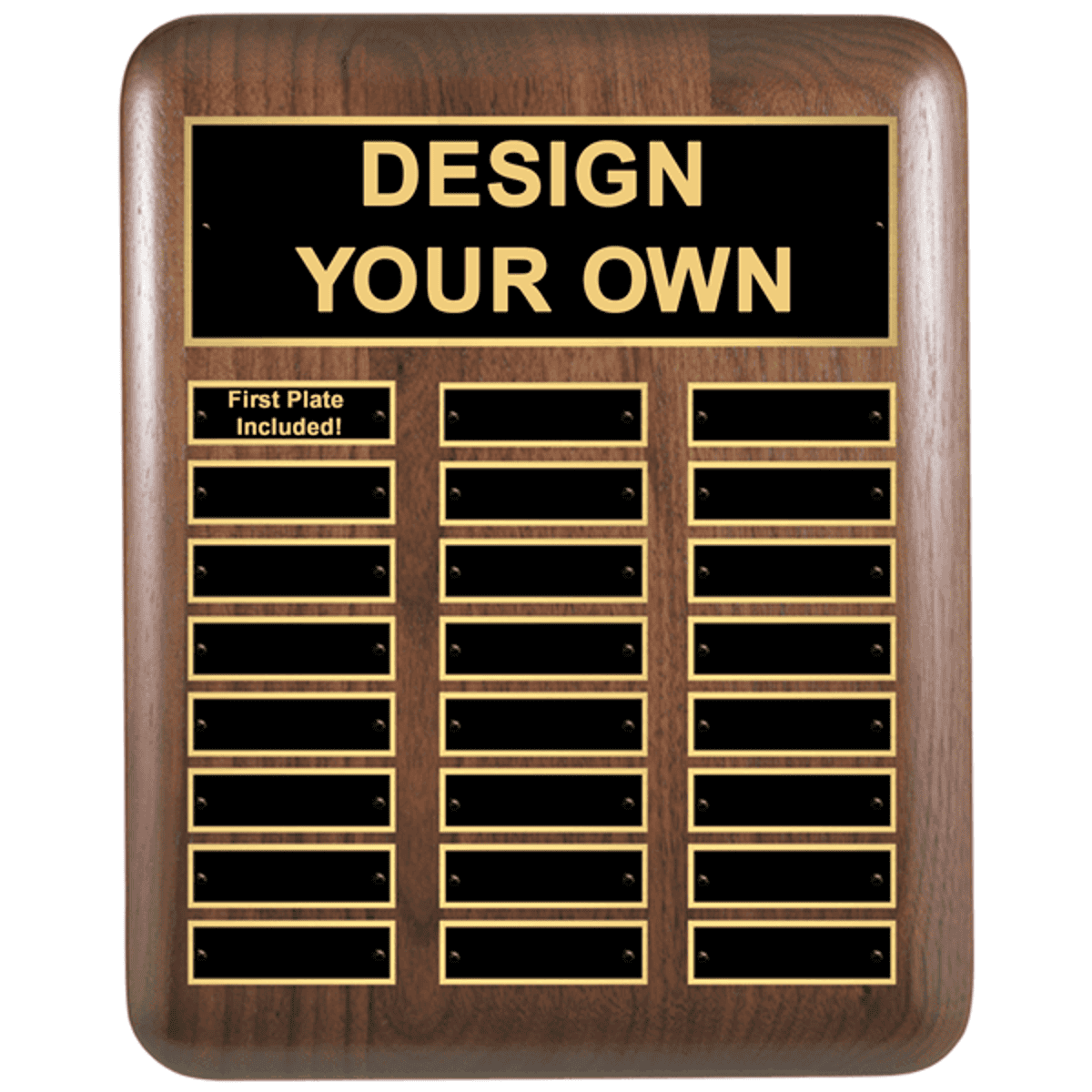 P1697 Walnut Perpetual 11x15 Plaque with 24 Plates