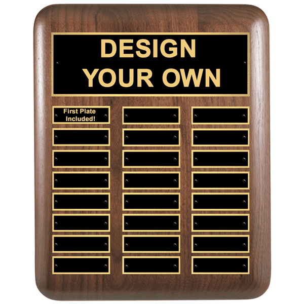 24 Plate 11" x 15" Walnut Perpetual Plaque