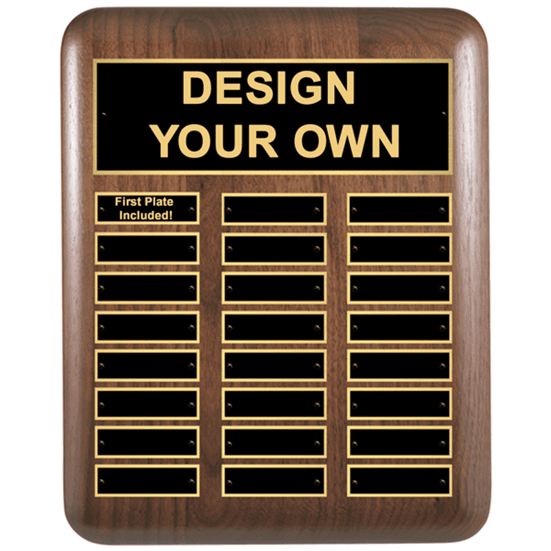 P1697 Walnut Perpetual 11x15 Plaque with 24 Plates