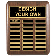 24 Plate 11" x 15" Walnut Perpetual Plaque