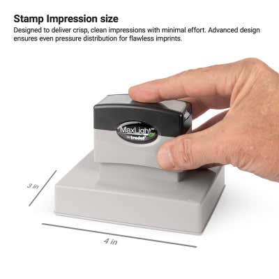 Large 3" x 4" Custom Pre-Inked Rectangular Logo Stamp - alternate view