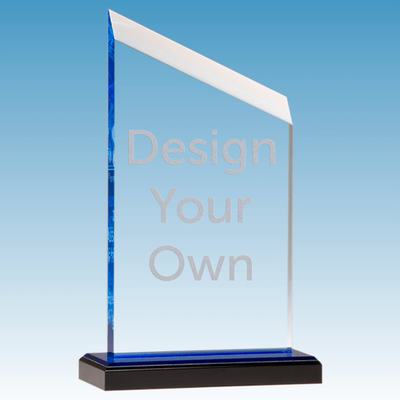 Zenith Series Acrylic Award w/ Blue Accents | 4.5" x 7.5"